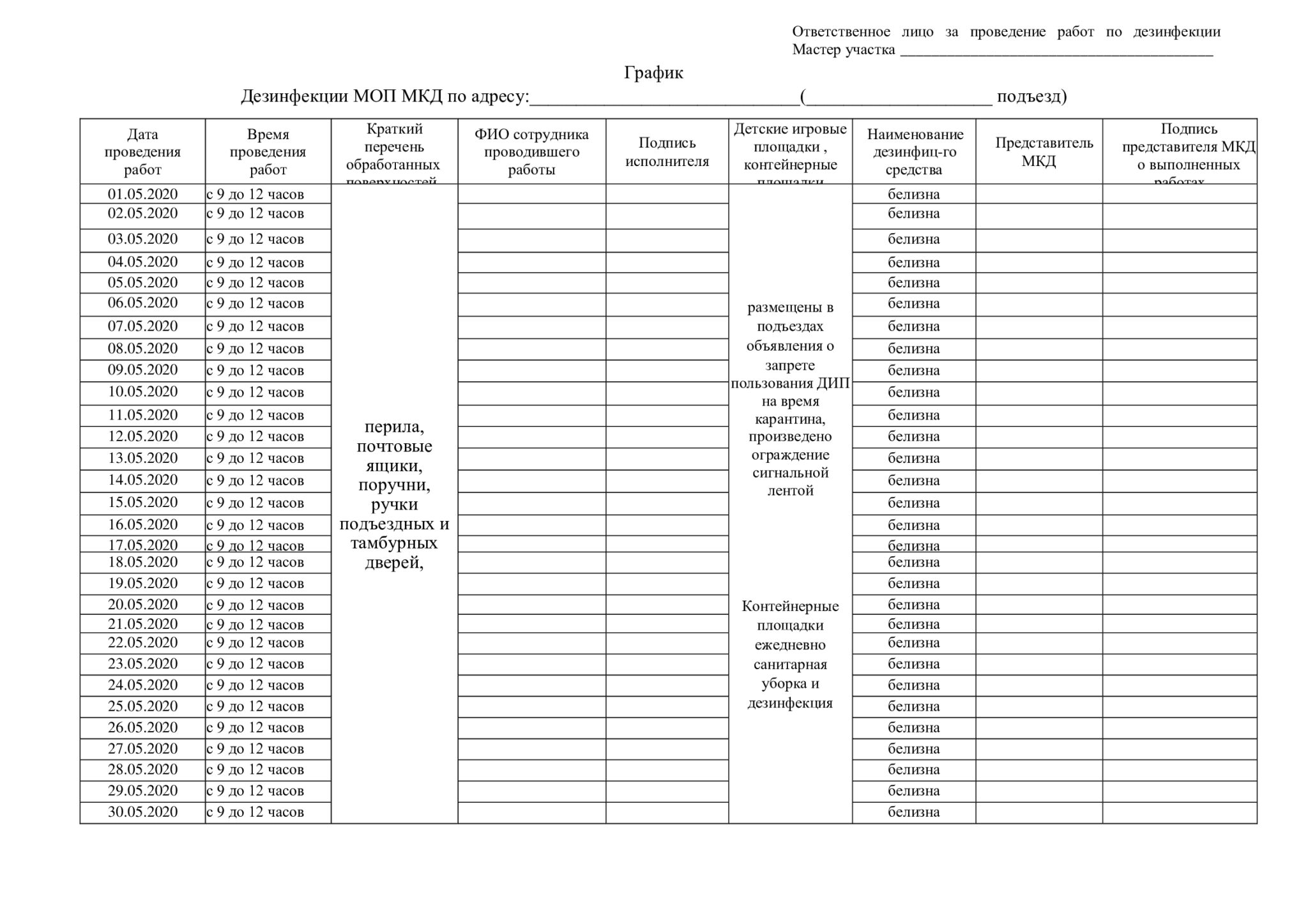 График разморозки холодильника образец